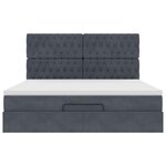 VidaXL Cadre de lit ottoman avec matelas gris foncé 180x200cm velours