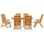 vidaXL Ensemble de salle à manger pour jardin 7 Pièces Marron