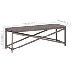 vidaXL Banc de jardin 120 cm Résine tressée Gris