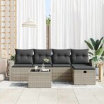 vidaXL Ensemble de canapé de jardin 6 Pièces Gris clair 234 x 117 x 85 cm