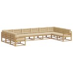 vidaXL Ensemble de canapés d'extérieur 10 Pièces Blanc et Beige