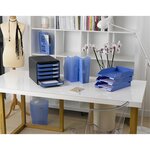 Corbeille à courrier exacompta combo 2 iderama bleu glacé - lot de 6