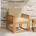 vidaXL Canapé d’extérieur Bois d'acacia massif et polyester Naturel