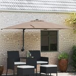 vidaXL Parasol de jardin Taupe 248.5 x 247.5 x 160 cm tissu