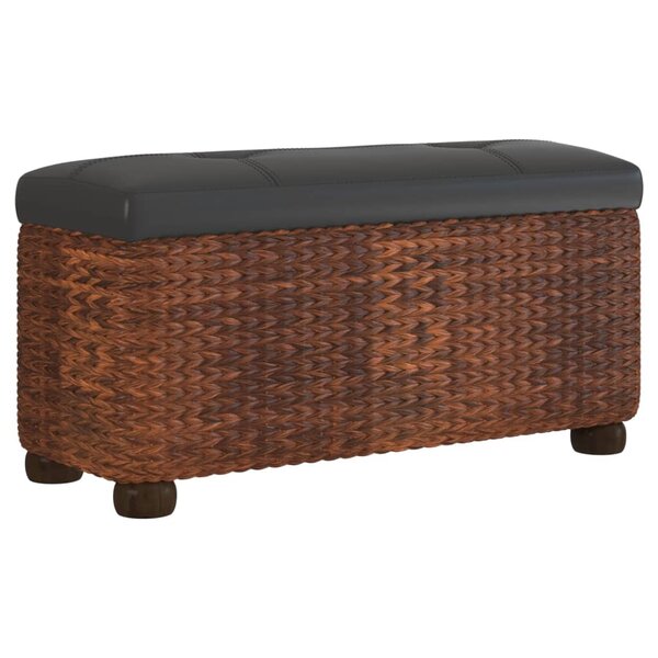 Banc banquette de rangement avec coussin 69 cm quenouille marron 02_0010947