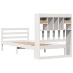 vidaXL Lit bibliothèque sans matelas blanc 75x190cm bois de pin massif