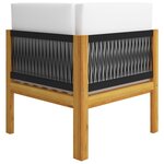 vidaXL Banc de jardin 2 places avec coussins en bois d'acacia et corde