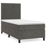 vidaXL Sommier à lattes de lit et matelas Gris foncé 90x190 cm Velours