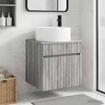 vidaXL Meuble de lavabo mural Sonoma gris 49 x 44 5 x 65 5 cm