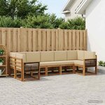 vidaXL Ensemble de canapés d'extérieur 7 Pièces Naturel et Beige