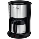 Moulinex ft360811 cafetière filtre avec verseuse isotherme subito - 8 à 12 tasses - noir et inox