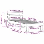 vidaXL Cadre de lit Marron 80 x 200 cm Bois de pin massif