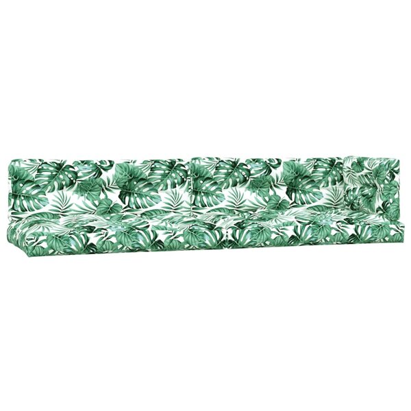 vidaXL Coussins de palette lot de 5 motif de feuilles tissu
