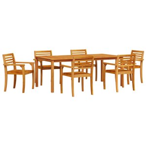 vidaXL Ensemble de salle à manger pour jardin 7 pc Marron