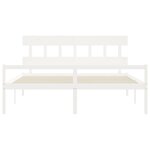 vidaXL Lit pour personne âgée et tête de lit 200x200 cm bois massif