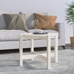 vidaXL Table basse Blanc Ø 62 5x45 cm Bois massif de pin