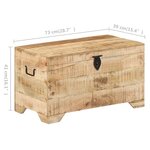vidaXL Coffre de rangement Bois massif de manguier brut