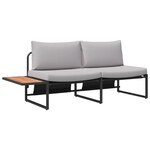 vidaXL Ensemble de salle à manger pour jardin 3 Pièces Gris clair Acier