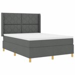 vidaXL Lit à ressorts avec matelas Gris 140 x 200 cm tissu