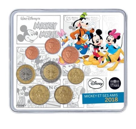 Mini-set série euro BU France 2018 – Mickey Mouse et ses amis