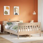 vidaXL Lit bibliothèque sans matelas 150x200 cm bois massif de pin