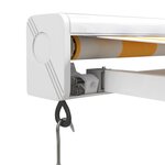 vidaXL Auvent rétractable jaune et blanc 5x3 m tissu et aluminium
