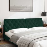 vidaXL Coussin de tête de lit vert foncé 200 cm velours