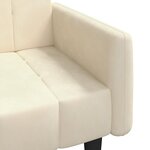 vidaXL Canapé-lit à 2 places crème velours