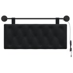 vidaXL Tête de lit suspendue Avec lumière LED Noir Velours