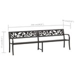 vidaXL Banc double de jardin 246 cm Noir Acier