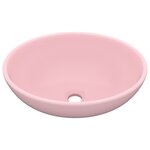 vidaXL Lavabo ovale de luxe Rose mat 40x33 cm Céramique