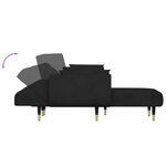 vidaXL Canapé-lit en forme de L noir 275x140x70 cm velours
