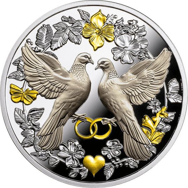 Monnaie WEDDING DOVES Love Argent 500 Francs Cameroon 2026