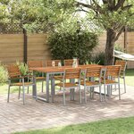 vidaXL Set de 8 chaises de jardin empilables en acacia massif et métal