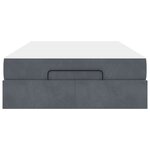 vidaXL Cadre de lit avec matelas Gris foncé 140 x 190 cm Velours