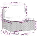 vidaXL Salon de jardin 4 Pièces avec coussins résine tressée gris