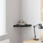 vidaXL Étagère d'angle flottante noir brillant 35x35x3 8 cm MDF