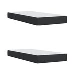 vidaXL Sommier à lattes de lit avec matelas Noir 200x200 cm Similicuir