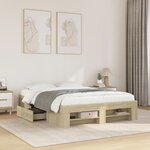 vidaXL Cadre de lit sans matelas chêne sonoma 140x200 cm