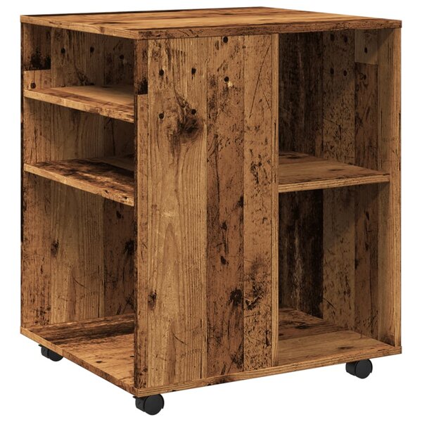 vidaXL Armoire à roulettes vieux bois 60x53x72 cm bois d'ingénierie