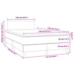vidaXL Sommier à lattes de lit avec matelas taupe 120x190 cm tissu