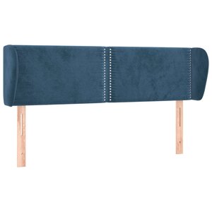 vidaXL Tête de lit avec oreilles Bleu foncé 147x23x78/88 cm Velours
