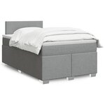 vidaXL Sommier à lattes de lit et matelas gris clair 120x190 cm tissu
