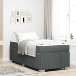 vidaXL Cadre de lit avec matelas Gris foncé 90 x 190 cm tissu