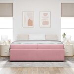 vidaXL Cadre de lit avec matelas Rose 200 x 200 cm Velours