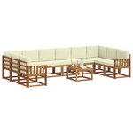 vidaXL Ensemble de canapés d'extérieur 11 Pièces Naturel et Crème