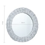 vidaXL Miroir Blanc 50 cm Osier