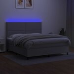 vidaXL Sommier à lattes de lit et matelas et LED Gris clair 180x200 cm