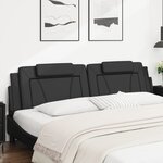vidaXL Coussin de tête de lit Viana noir 193 cm similicuir