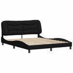 vidaXL Cadre de lit sans matelas Hvar noir 160x200 cm tissu